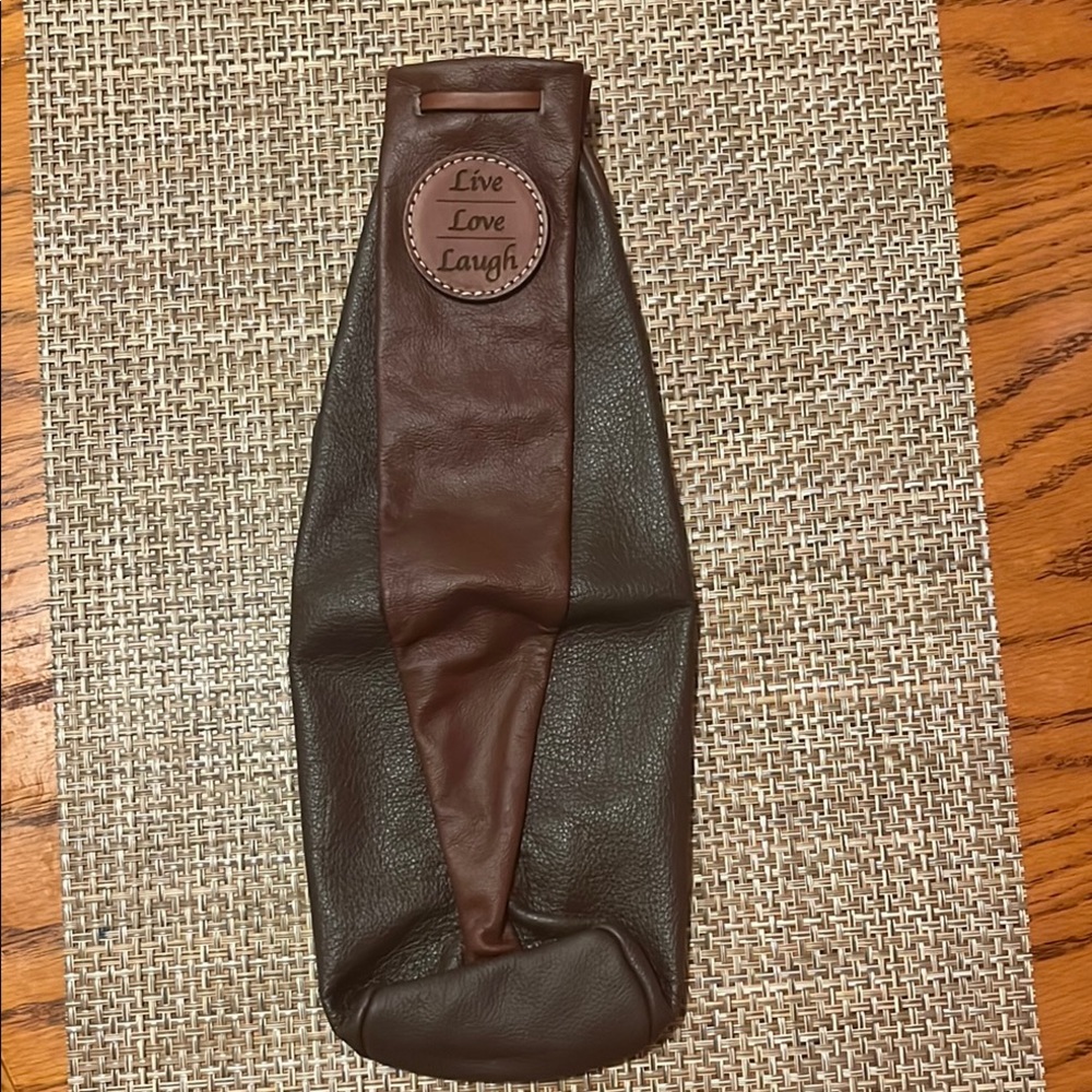 Chic Brown Leather Wine Tote